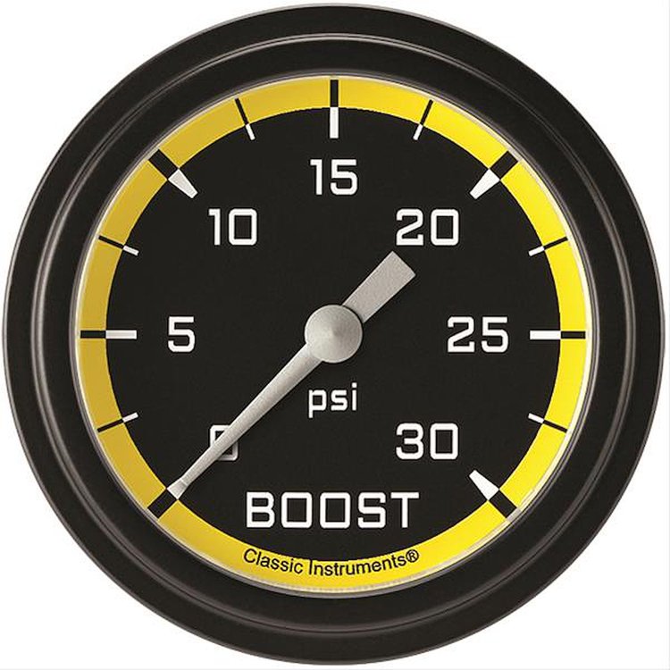 Autocross Yellow w/ Black Bezel 2 ? Boost 30psi Electric Full Sweep