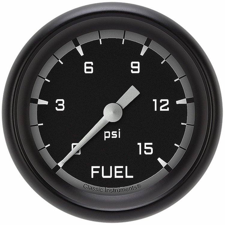 AX345GBPF Autocross Gray 2 5/8in. Fuel Pressure Gauge, 15 Psi