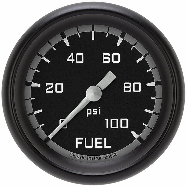AX346GBPF Autocross Gray 2 5/8in. Fuel Pressure Gauge, 100 Psi