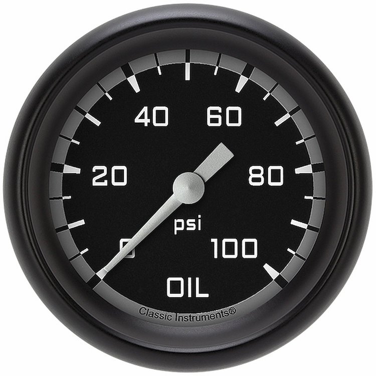 AX381GBPF Autocross Gray 2 5/8in. Oil Pressure Gauge