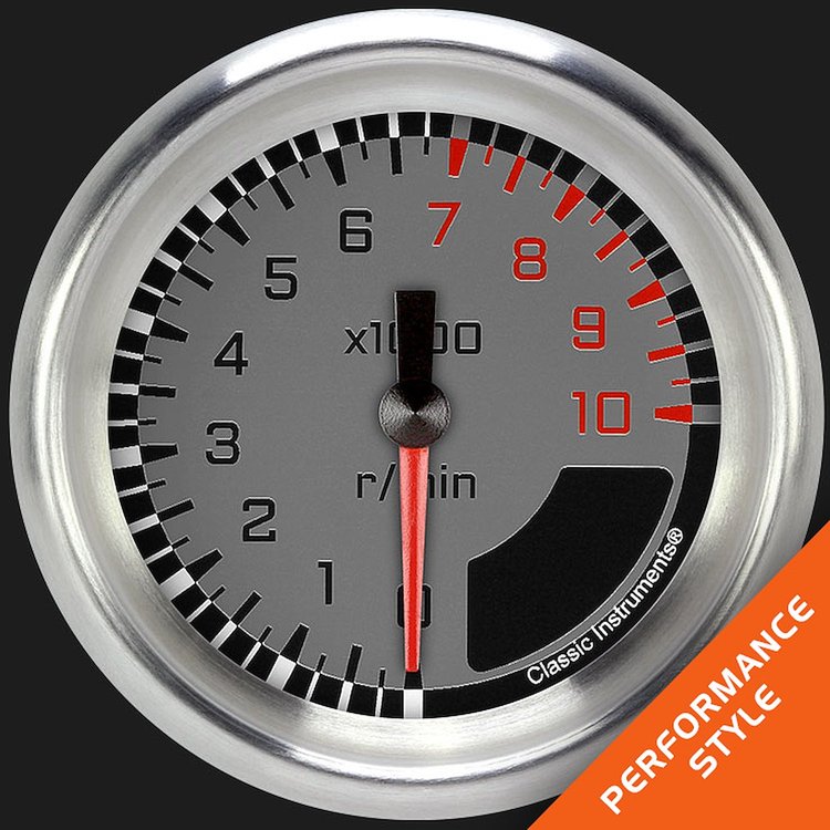 AX383GAPF Autocross Gray 2 5/8in. Tachometer