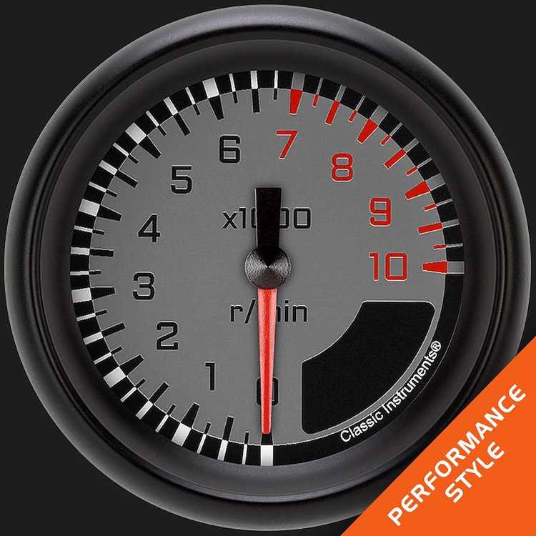 AX383GBPF Autocross Gray 2 5/8in. Tachometer