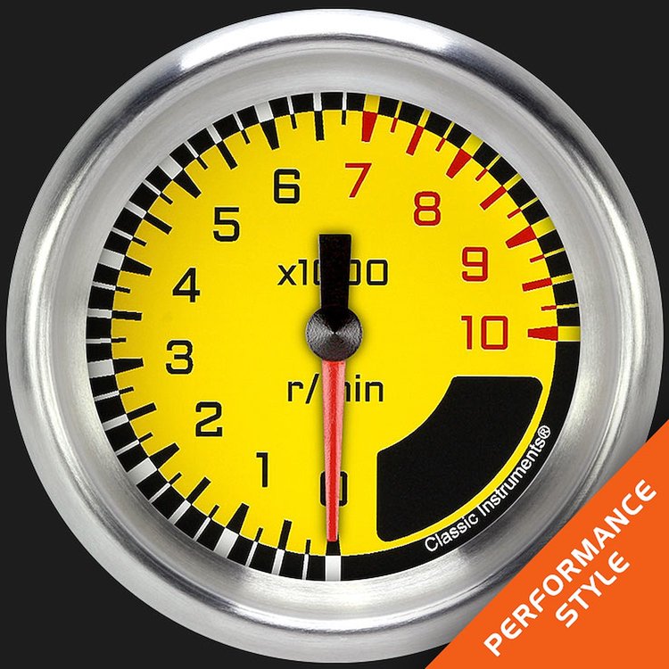 AX383YAPF Autocross Yellow 2 5/8in. Tachometer