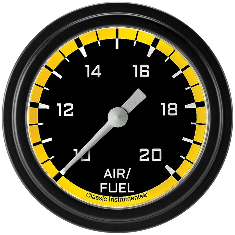 AX394YBPF Autocross Yellow 2 5/8in. Air Fuel Ratio Gauge