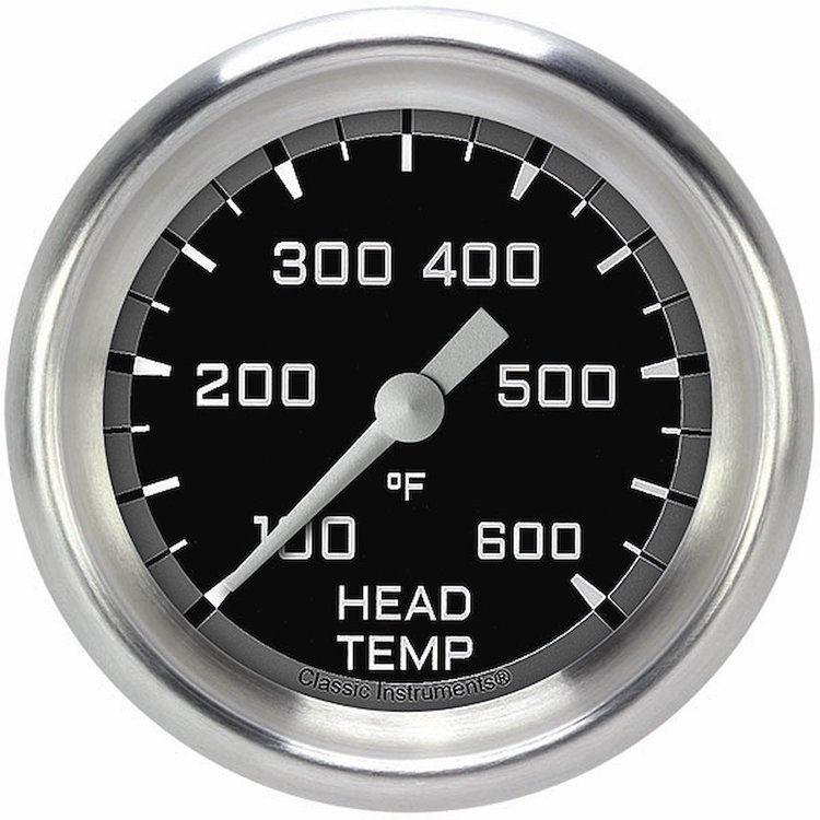 AX397GAPF Autocross Gray 2 5/8in. Cylin.der Head Temp. Gauge