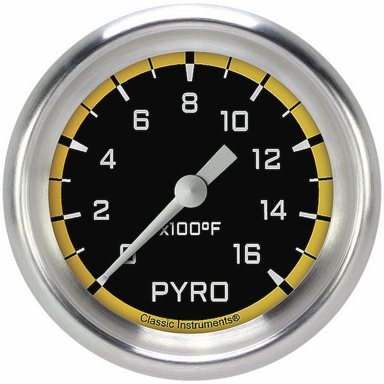 AX398YAPF Autocross Yellow 2 5/8in. Exhaust Gas Temp. Gauge