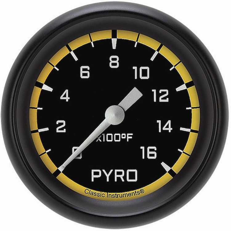 AX398YBPF Autocross Yellow 2 5/8in. Exhaust Gas Temp. Gauge