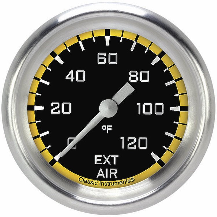 AX399YAPF Autocross Yellow 2 5/8in. External Air Temp. Gauge