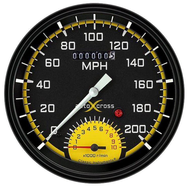 AX50YBLC Auto Cross Yellow 5in. Speedtachular