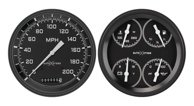 AX52GBLF Classic Instruments Auto Cross Gray 6 Gauge Set