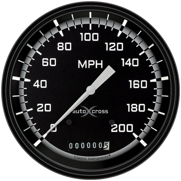 Gray AutoCross Series Speedometer 4-5/8" Electrical