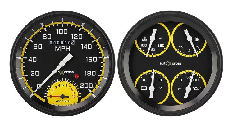 AX62YBLF Autocross Yellow Two Gauge Set