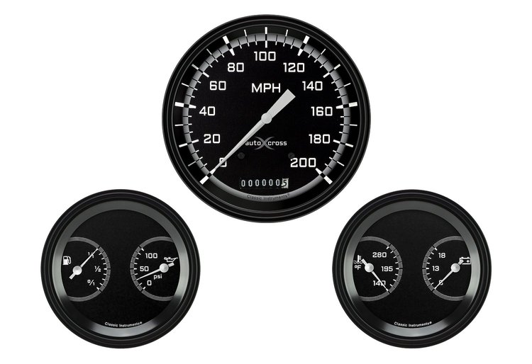 AX64GBLF Auto Cross Grey 5in. Speedo & 2 - 3in.Duals-