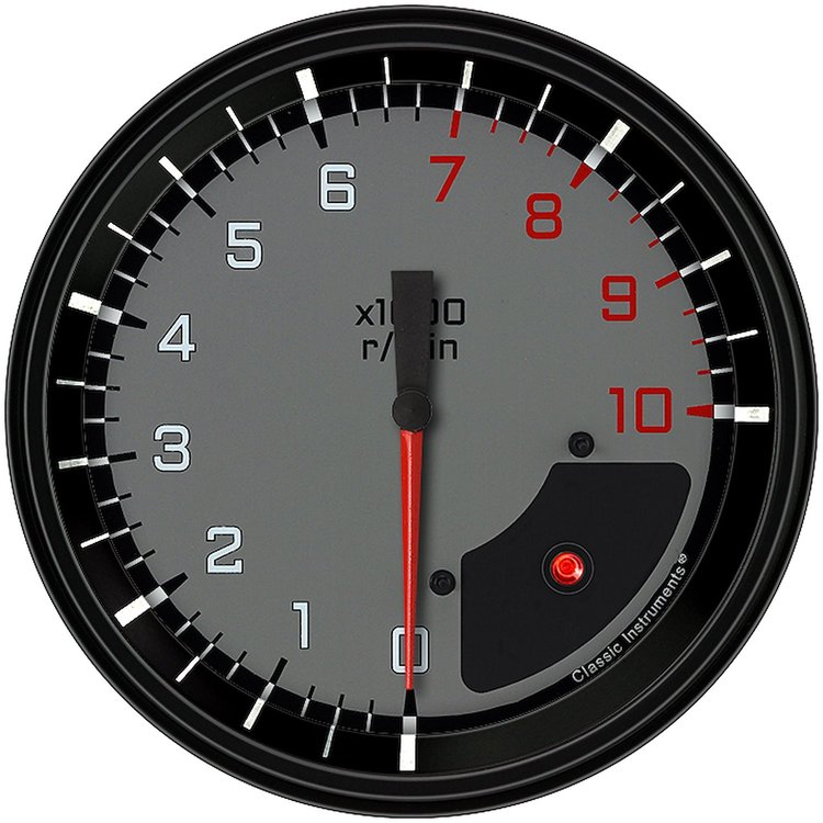 Gray AutoCross Series Tachometer 4-5/8" Electrical