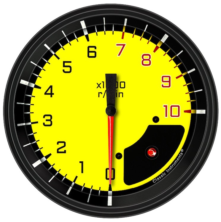 Yellow AutoCross Series Tachometer 4-5/8" Electrical