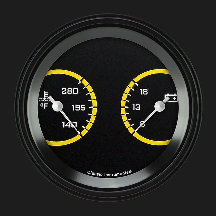 AX74YBLF Autocross Yellow 3 3/8in. Temp & Volt Dual