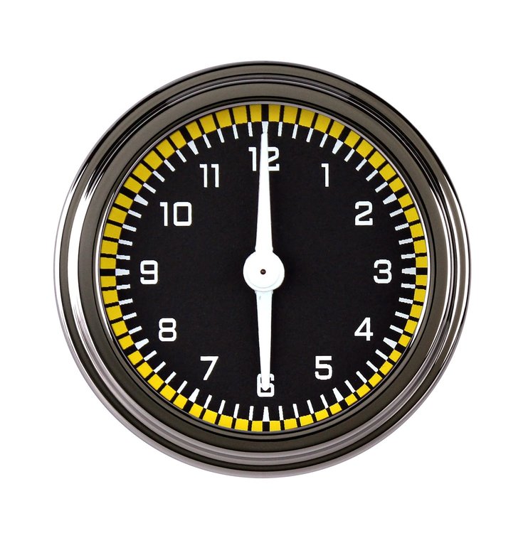 AX90YSLF Auto Cross Yellow 2in. Clock W/Reset