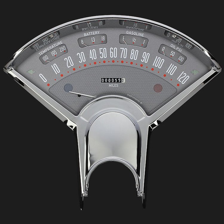 Bel Era III Series Instrument Package Gray 1955-56 Chevy