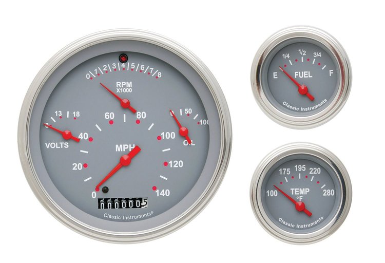 57 CHEVY 6 GAUGE SET GREY