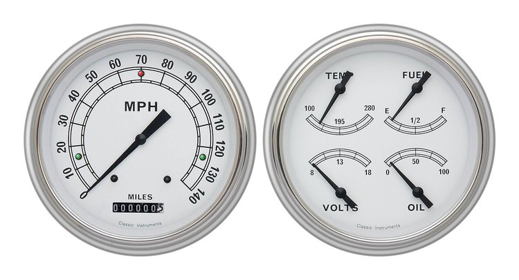 Classic White Series Gauge Package 1951-52 Chevy Car Includes: