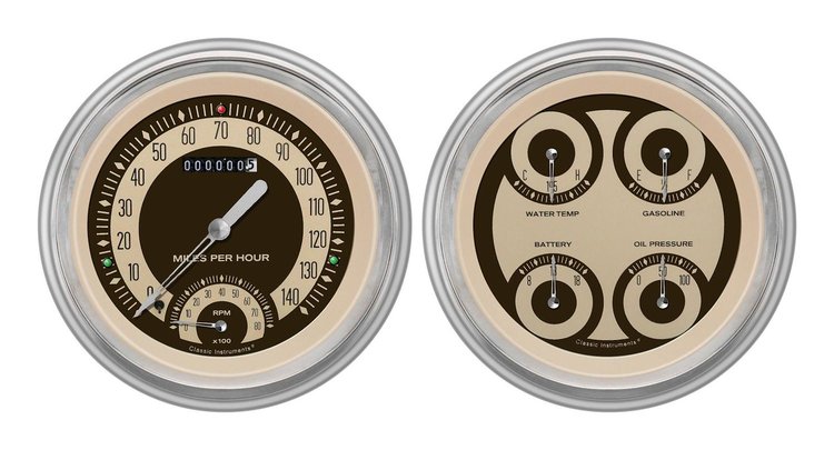 Nostalgia VT Series Gauge Package 1951-52 Chevy Car Includes: