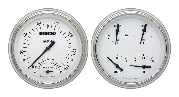 White Hot Series Gauge Package 1951-52 Chevy Car Includes: