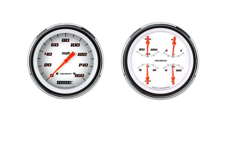 Velocity Series White Gauge Package 1947-53 GM Pickup Includes: