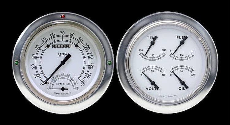 Classic White Series Gauge Package 1954-55 Chevy Truck (First Series) Includes: