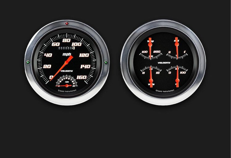 Velocity Series Black Gauge Package 1954-55 Chevy Truck (First Series) Includes: