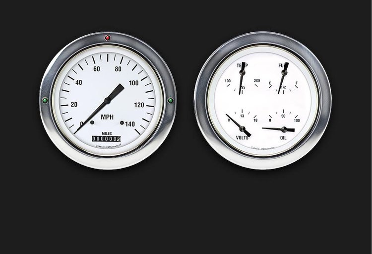 White Hot Series Gauge Package 1954-55 Chevy Truck (First Series) Includes: