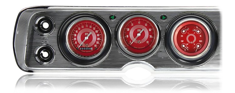 V8 Red Steelie Series Gauge Package 1964-65 Chevelle Includes: