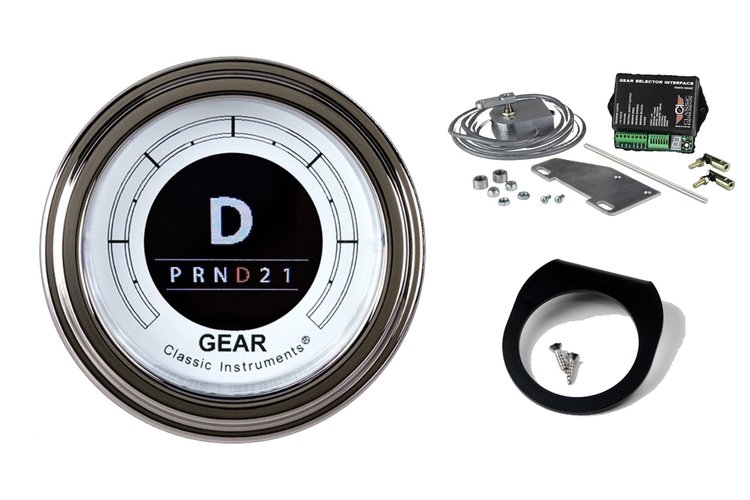 OLED Digital Classic White Automatic Transmission Shift Indicator Gauge Kit