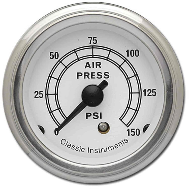Classic White Series Air Pressure Gauge 2-1/8" Mechanical