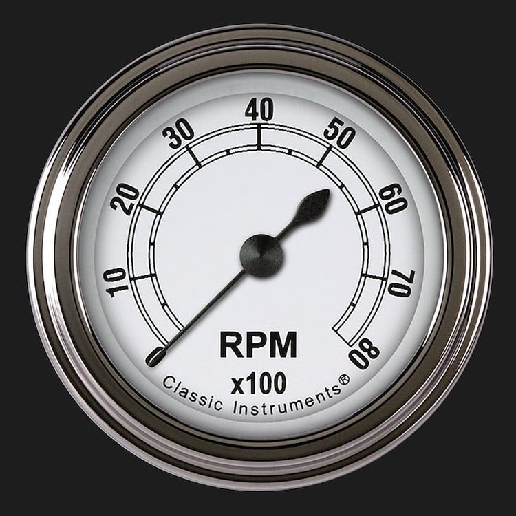 CLASSIC WHITE 2 TACHOMETER FULL SWEEP