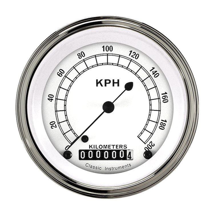Classic White Series Speedometer 3-3/8" Electrical