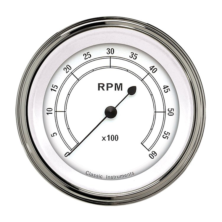 Classic White Series Tachometer 3-3/8" Electrical