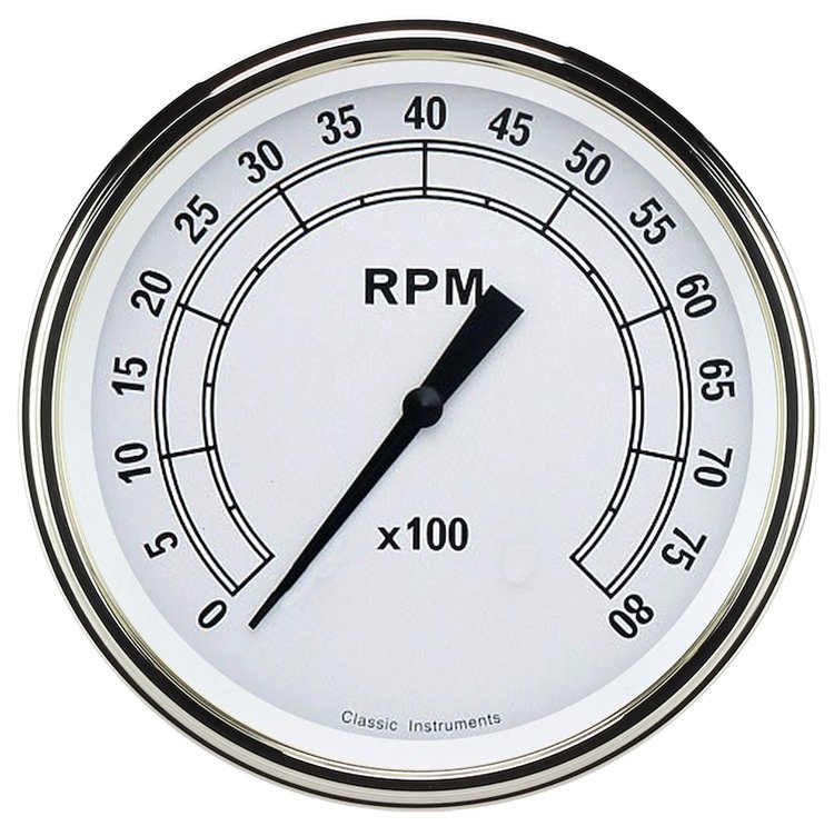Classic White Series Tachometer 4-5/8" Electrical
