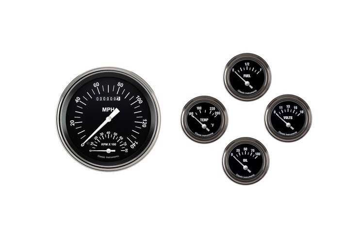 GAUGE SET BLACK W WHITE