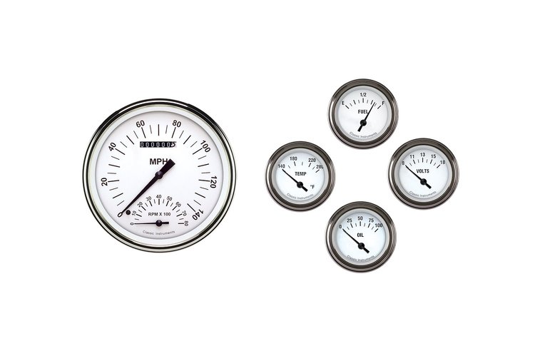GAUGE SET WHITE W/BLACK