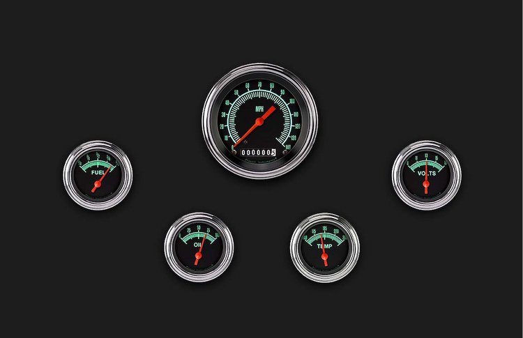 G-Stock Series 5-Gauge Set 3-3/8" Electrical Speedometer (140 mph)
