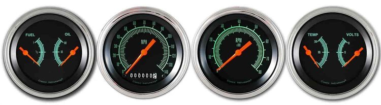 G-Stock Series 4-Gauge Set 3-3/8" Electrical Speedometer (140 mph)
