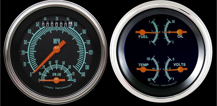G-Stock Series 2-Gauge Set 3-3/8" Electrical Ultimate Speedometer (140 mph)