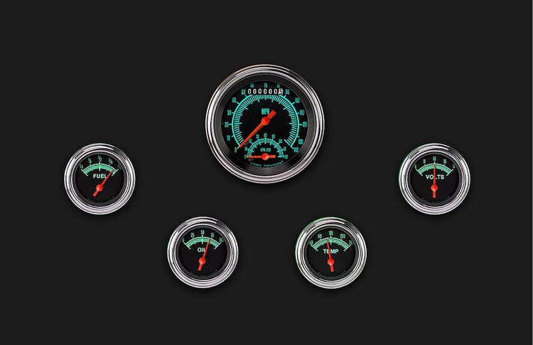 G-Stock Series 5-Gauge Set 3-3/8" Electrical Ultimate Speedometer (140 mph)
