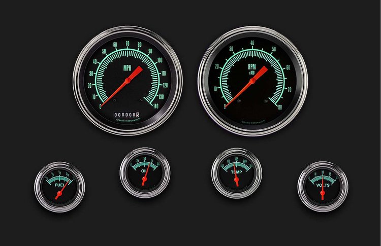 G-Stock Series 6-Gauge Set 4-5/8" Elec Speedometer (140 mph)