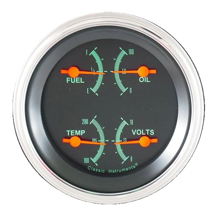 G-Stock Series Quad Gauge 3-3/8" Electrical Includes: