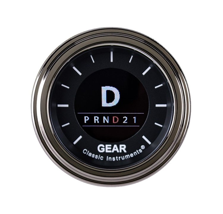 2-1/8 in. Hot Rod Digital OLED Gear Indicator [Stainless Low Step Bezel]