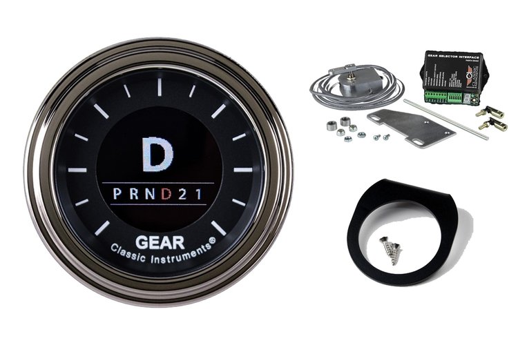 OLED Digital Hot Rod Automatic Transmission Shift Indicator Gauge Kit [Black]