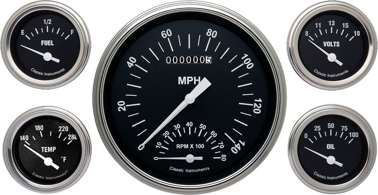 Hot Rod Series 5-Gauge Set 4-5/8" Electrical Speedtachular Gauge