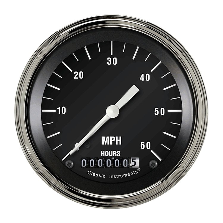 Low Speed Series Speedometer with Hour Meter Hot Rod Style