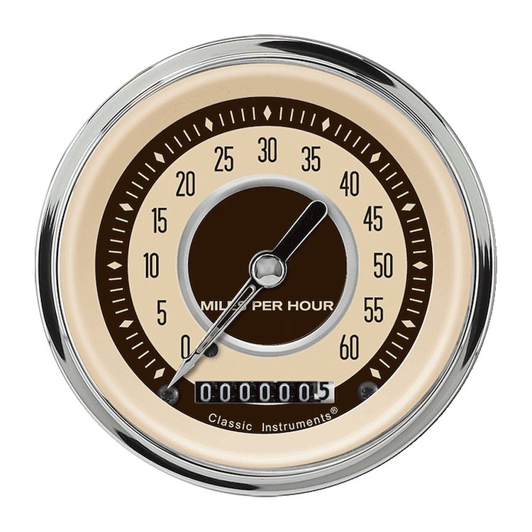 Low Speed Series Speedometer with Hour Meter Nostalgia VT Style